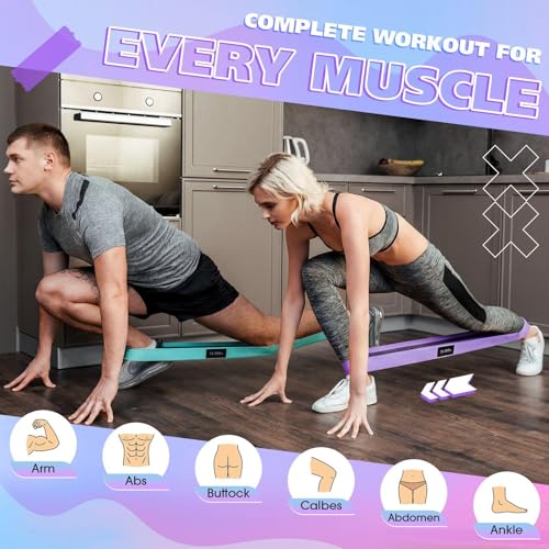 10 Pcs Fabric Resistance Bands for Exercise, 5 Levels - color: Vibrant