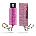 Guard Dog Security Bling It On Stun Gun and Pepper Spray for Self Defense, Fashionable Self-Defense Keychain Set for Women, Glow-in-the-Dark Actuator, 16-Ft Range, USB Rechargeable - color: Pink