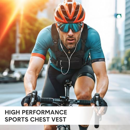 Hsei 3 Water Resistant Chest Bag for Men Running Vest for Workouts Running Phone Holder Extra Storage Lightweight Sports Cycling Pack