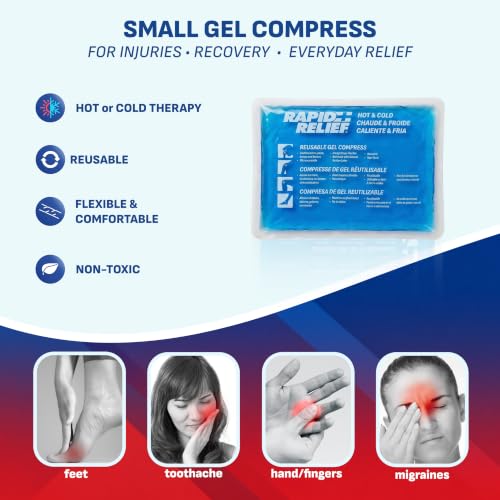 Rapid Relief Gel Ice Pack, Reusable Cold Pain Relief, Small 4x6 Inch 1 Ct - size: 4 x 6 Inch