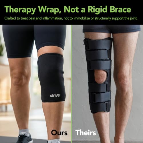 Strive Knee and Thigh Wrap, Hot & Cold Therapy, Gel Compression, XL, Black - size: XL Knee/Thigh