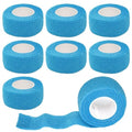 8 Pack 1 x 5 Yards Cohesive Wrap Self Adhesive Bandage Elastic Self Adherent Vet Tape for Athletic, Wrist, Ankle, Knees, Pets (Blue) - color: Blue, size: 1 Inch