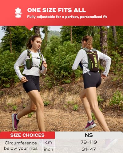 UTOBEST Running Vest Lightweight Hydration Vest Pack 5L UTR104 - color: Green Vest 5L with 2 x Soft Flask