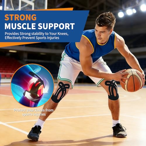 20 Pcs Kinesiology Tape for Knees Stability,Kinetic Tape Precut Strips