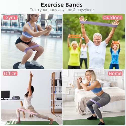 Resistance Bands for Working Out, 5-Pack Loop Exercise Bands for Home Gym - color: Purple
