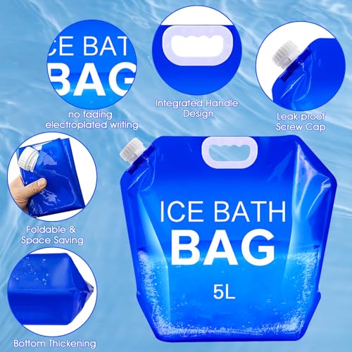 4 Pack Ice Bath Bags Reusable, Large Capacity Cold Plunge Ice Bath Accessories, Portable Bathtub Freezer Water Bags for Ice Baths at Home - color: 5L/1.3 Gallon -4Pcs