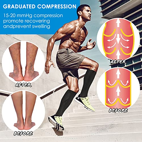 cerpite Zipper Compression Socks, 2 Pairs 15-20 mmHg Closed Toe Compression Stockings for Men Women - color: Black/Beige, size: Large-X-Large