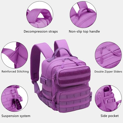9L/20L Mini Backpack for Men and Women, Small Backpack for Gym Hiking Travel Sports Running - color: 9l-purple