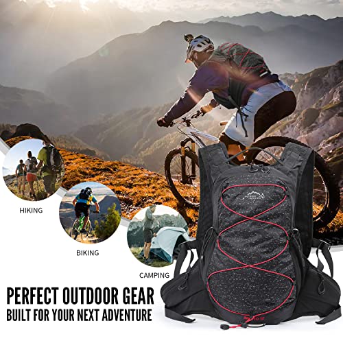 IX INOXTO Hydration Pack Backpack, Lightweight Water Backpack with 2L Hydration Bladder Daypack for Men Women,Running Hydration Vest for Trail Running Hiking Cycling Race Climbing - color: Black