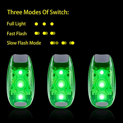 12 Pack Led Safety Light, Safety Light, High Visibility Strobe Running Lights Used for Bicycle, Walking Etc. Clip-On Running Lights Clip to Clothes Strap to Wrist, Bike Or Anywhere - color: Green