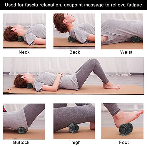 SELEWARE Peanut Massage Ball, Double Lacrosse Roller for Muscle Relief - color: Black