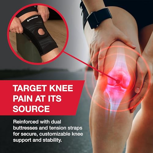 MUELLER Sports Medicine Adjustable Knee Brace, Knee Support for Arthritis Pain, Knee Sprains, ACL, MCL Joint Instability & Injury Recovery, Compression Stabilizer for Walking, Running, Sports & Daily Activities, One Size Fits Most