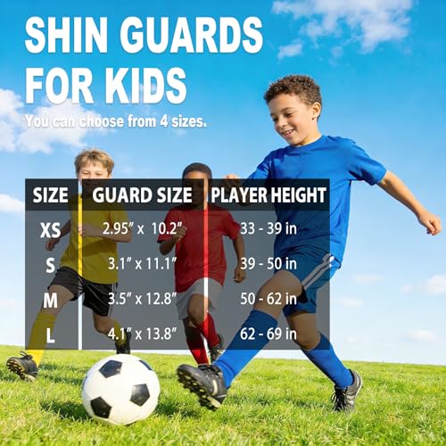 Newox Soccer Shin Guards for Kids Youth Toddler - color: Yellow+Blue, size: Medium