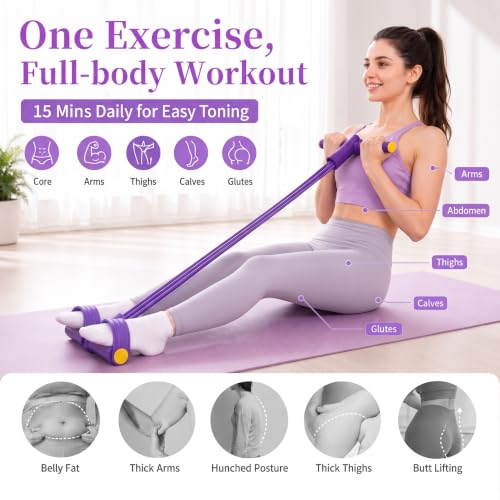 Pedal Resistance Band with Handle,25‑55 lbs Available,Full-Body Workout