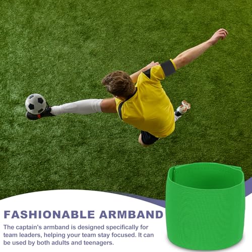 Soccer Captain Armband Elastic Wrist Arm Bands Adjustable Player Team Leader Anti-Slip Badge Sports Accessories - color: Neon Green/ Yellow