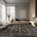 Ruaruarug Washable Area Rug 9×12 for Living Room, Ultra Soft, Black Gold - color: Black Gold, size: 9' x 12' (Rectangular)