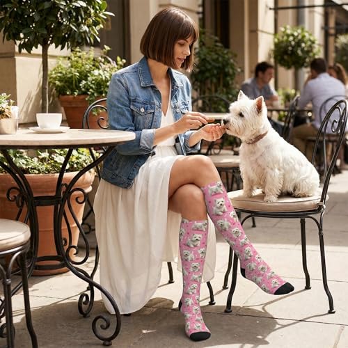 Cute Dog Compression Socks Women Men, Dog Lover Gift - color: Westie