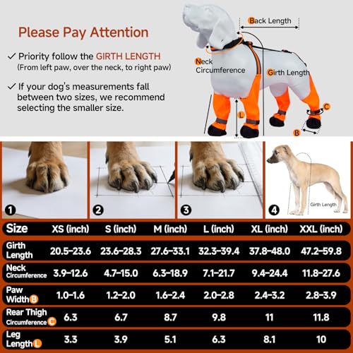 Anti-Slip Dog Paw Shoes with Adjustable Suspenders - color: Orange, size: Medium
