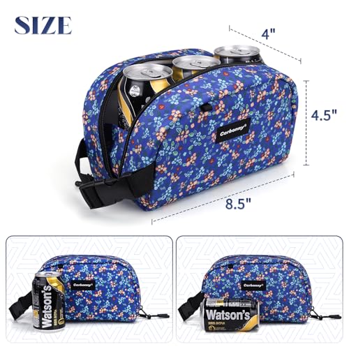 Cerbonny Small Cooler Bag,Freezable Lunch Bag,Built-in ice pack - color: Blue-Floral Print