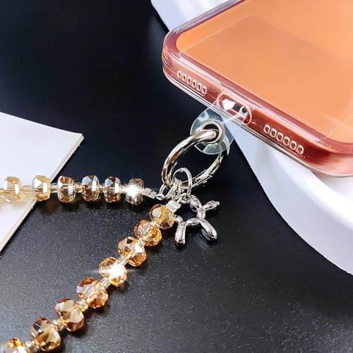 C.J.M.K Beaded Phone Wristband, Lanyard Chain - color: 05-metallic