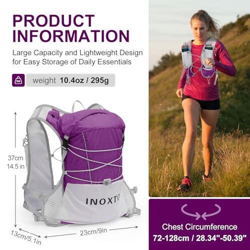 IX INOXTO Running Vest Hydration Backpack, Lightweight Running Backpack - color: Purple