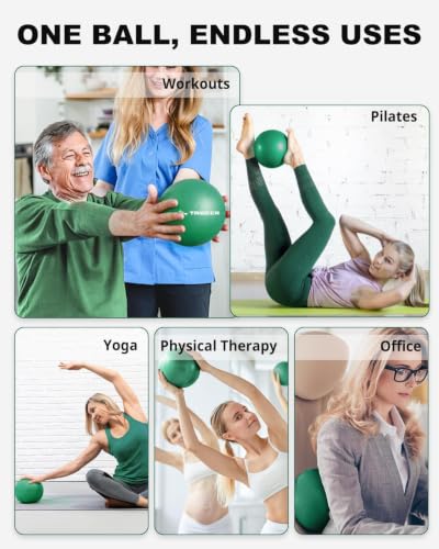 Trideer Exercise Ball for Rehabilitation with Guide, 9 Inch Pilates Ball - color: Green (with pump)