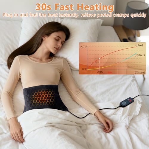 UTK Far Infrared Heating Pad for Back Pain and Period Cramps, 30s Fast Heat