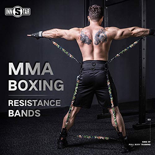 INNSTAR Vertical Jump Trainer for Volleyball Basketball Home Gym, Jump Machine Resistance Bands, Easy to Carry, Adjustable Jump Training Equipment - color: Camouflage-225LB