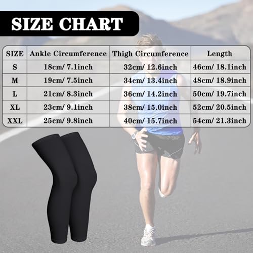 Skylety Compression Leg Sleeves Men Women - color: Black, Grey, size: Medium