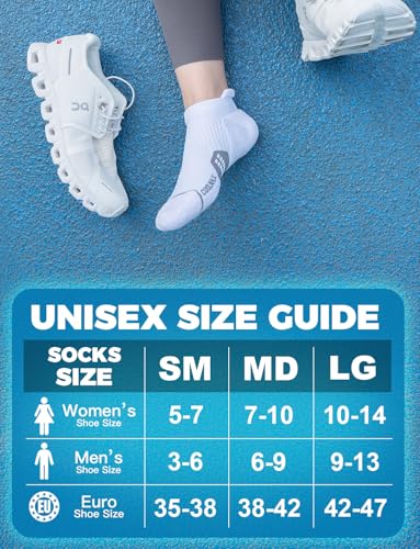 Juclise Women's No Show Compression Running Socks, 3 Pairs - color: Glacier White*2+bright Lilac*1, size: Large