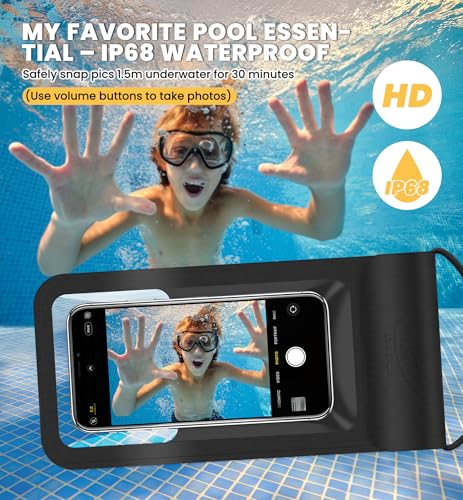 HiRui Universal Waterproof Phone Pouch, Black, X-Large - color: Black, size: X-Large
