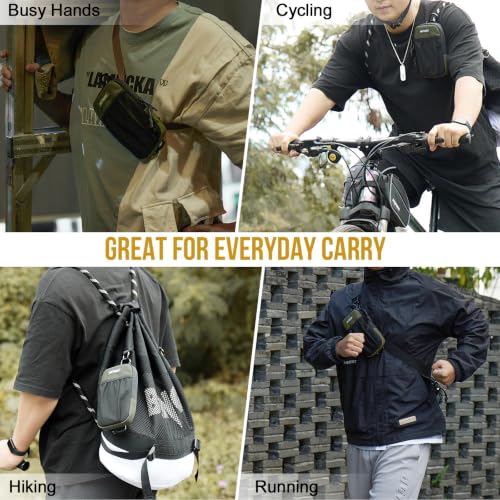 ONETIGRIS Backpack Strap Pouch, MOLLE Phone Holster for Backpack & Belt - color: Green