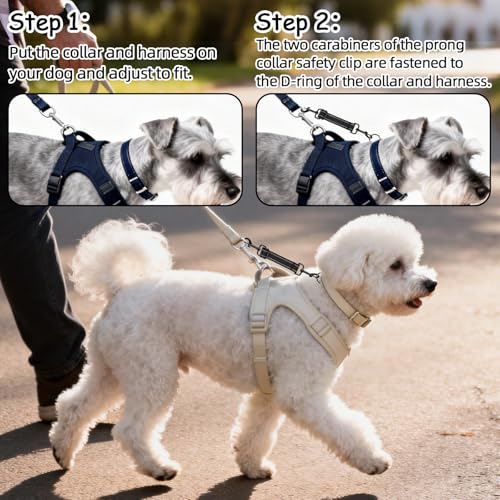 YUEPET 2 Pack Dog Collar Safety Clips, Adjustable Prong Collar Backup Clips - color: Bright Black*2（Trapezoid Black)