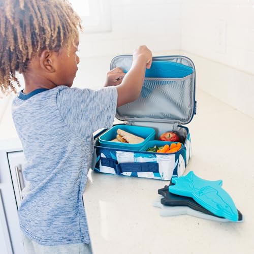 Wildkin Kids Ice Packs (4 Pack) – Slim, Reusable, Keeps Lunch Cool for School/Travel - Shark - color: Shark