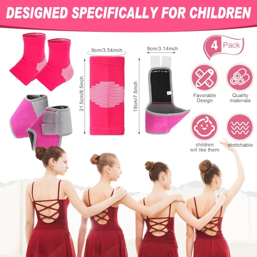 Tarpop 2 Pairs Kids Ankle Brace, Compression Sleeves, L+M, Pink - color: Pink, size: Medium,Large