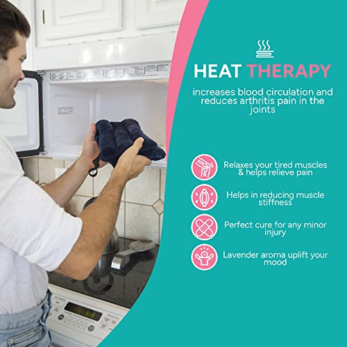 SunnyBay Lavender Hands-Free Heating Pad, Neck and Shoulder, 26x7 inch - color: Midnight Blue