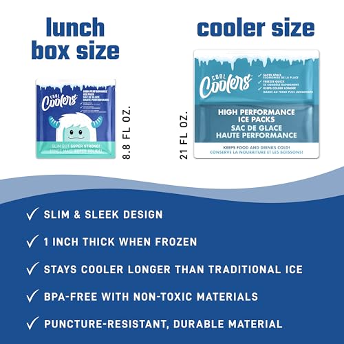 Cool Coolers by Fit & Fresh High Performance Ice Packs for Lunch Bags, 4pk - color: Blue (4 Pack)