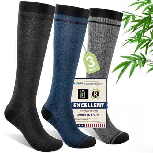 Compression Socks Women & Men 15-20 mmHg for Flying - color: I1-3pairs (Dark Gray&steel Blue&light Gray), size: Large-X-Large