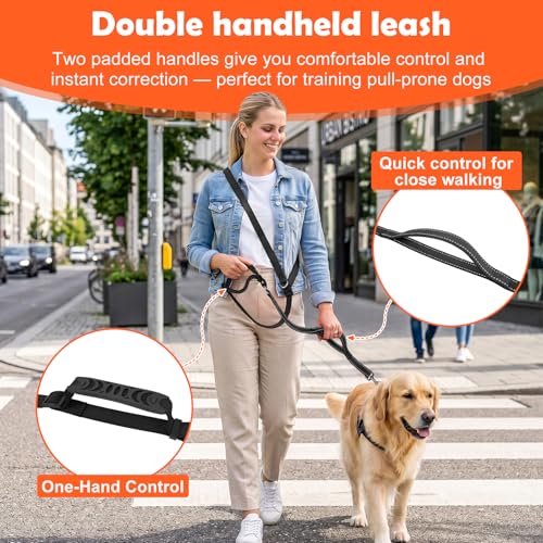 XiaZ Hands Free Dog Leash,Versatile Hands Free Leash,5.9-7.9 FT Waist Belt with Double Handles for Small Medium and Large Dogs Walking, Running and Jogging, Black - color: BasicBlack