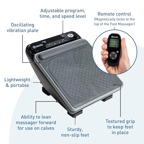 BodyMed Foot Massager | Deep Tissue Vibration Massage Therapy | At-Home Massager with Remote Control | Fast Relief from Neuropathy, Plantar Fasciitis, Improves Circulation