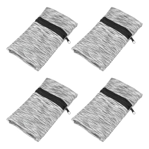 Wrist Pouch Wrist Wallet Wristband with Zipper Sports Sweatbands - color: Gray