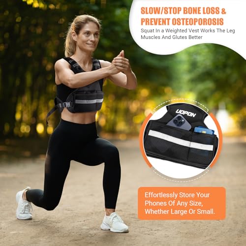 Adjustable Weighted Vest Women, 6-12 Lb Ruck Vest with 6 Ironsand weights - color: Black, size: 20-32 Lbs