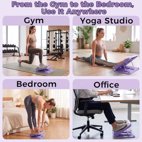 Slant Board for Calf Stretching, 9-Level with 2 Resistance Bands