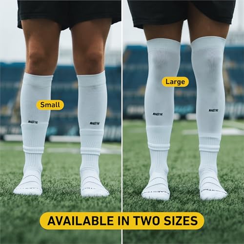 Maestro Leg Sleeves - Calf Compression Sleeves for Men & Boys - color: White, size: Large