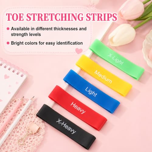 JJUNW 5Pcs Toe Resistance Bands, Toe Stretcher Strengthener Band for Bunion - color: colorful