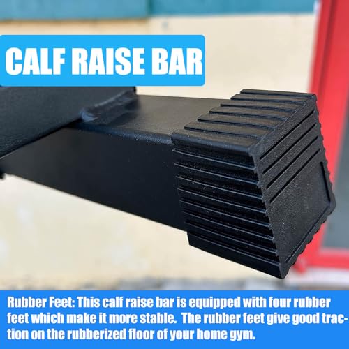 BLUSLM Steel Calf Raise Bar, Standing Machine for Stretching, Squat, Foot Stretch, Anti-Slip Solid Block - color: Black