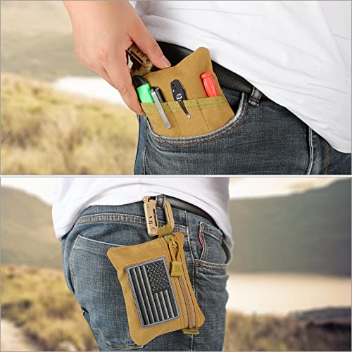 FRTKK 2 Pack Tactical Compact EDC Pouches Military Molle Utility Pouch Accessories Organizer Pouch Coin Purse Keychain Pocket Credit Card Holder Waist Pack - color: ACU 3