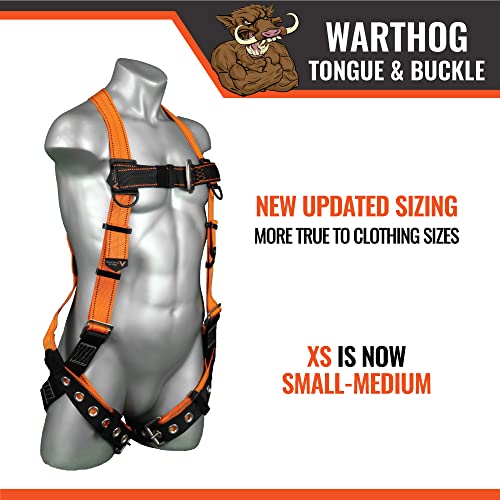 Malta Dynamics Warthog Safety Harness for Construction – Fall Protection Harness with Back D-Ring, Fall Indicators, & Chest and Leg Buckles, OSHA & ANSI Compliant (S-M) - size: Small-Medium
