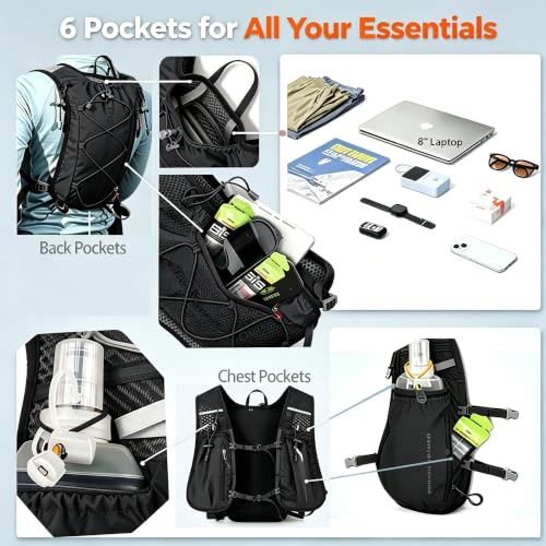 Lightweight Running Hydration Vest 2L Water Bladder for Women Men - color: Blak, size: Vest + 2L Bladder