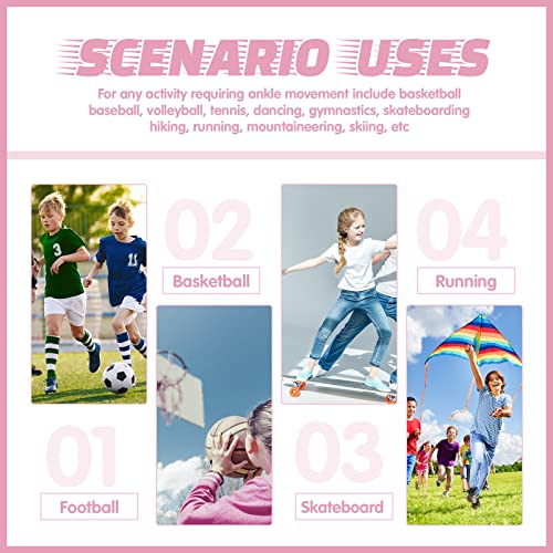Tarpop 3 Pair Girls Ankle Brace Compression Sleeves, Pink, Small - color: Pink, size: Small
